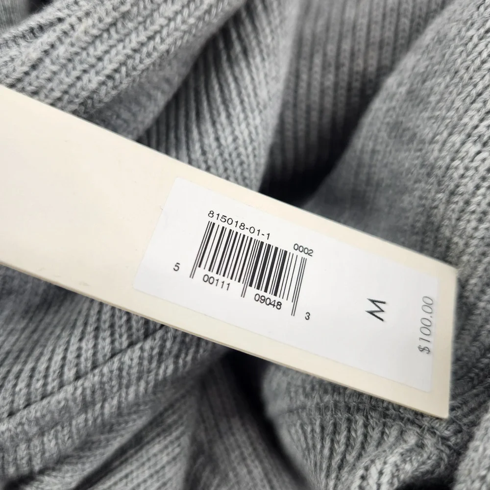 Banana Republic‎ French Rib Hoodie Mens Medium Light Grey Pullover 815018-01-1